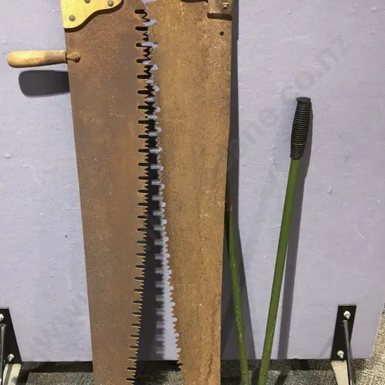Two Large Vintage Saws together with Angle Trimmer
