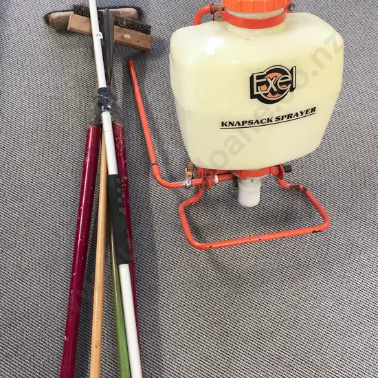 Quantity of Assorted Outdoor Brooms