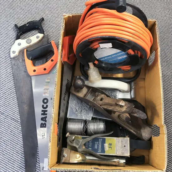 Box of Assorted Tools and Accessories