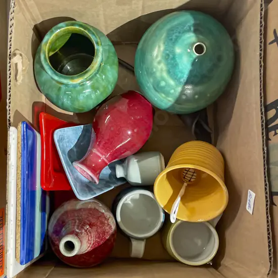 Qty of Assorted Pottery Etc Including John Campbell Vase C1933