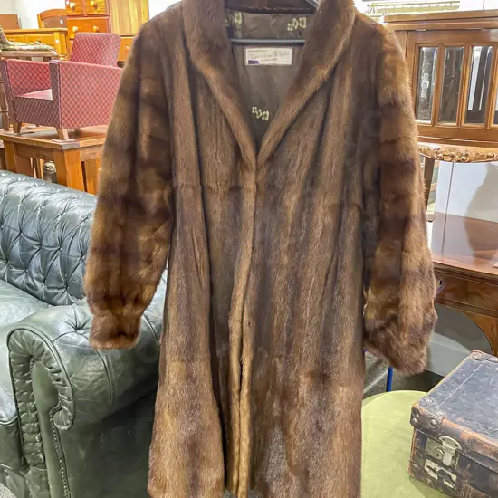 Vintage Full Length Mink Fur Coat - Small Size