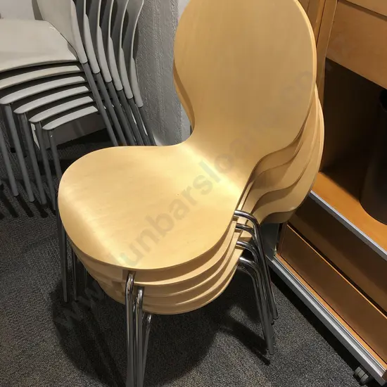 Six Modern Stacking Chairs
