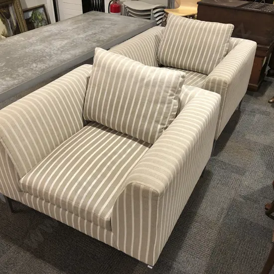 Pair of Modern Upholstered Armchairs