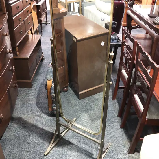 Brass Cheval Mirror