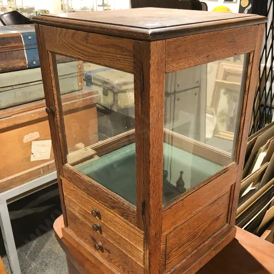 Small Oak Glazed Display Cabinet