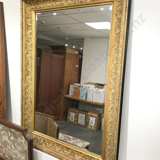 Gilt Framed Bevel Edged Wall Mirror