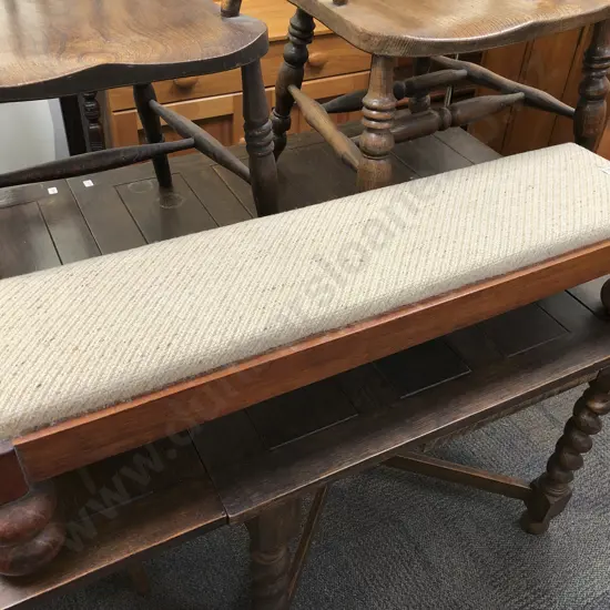 Rectangular Foot Stool on Turned Wood Feet