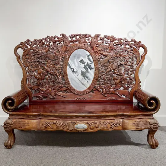 A Good Quality Chinese Late Qing Dynasty Rosewood Three Seater Sofa