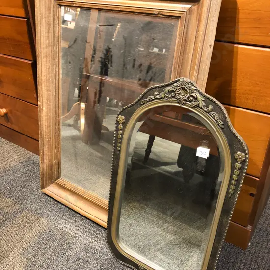 Ornate Bevel Edge Wall Mirror and Other Mirror