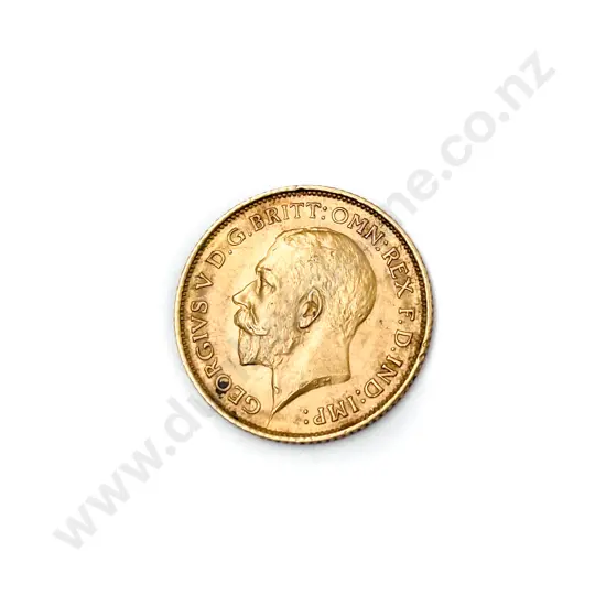1915 GeoV Gold Half Sovereign Sydney mint