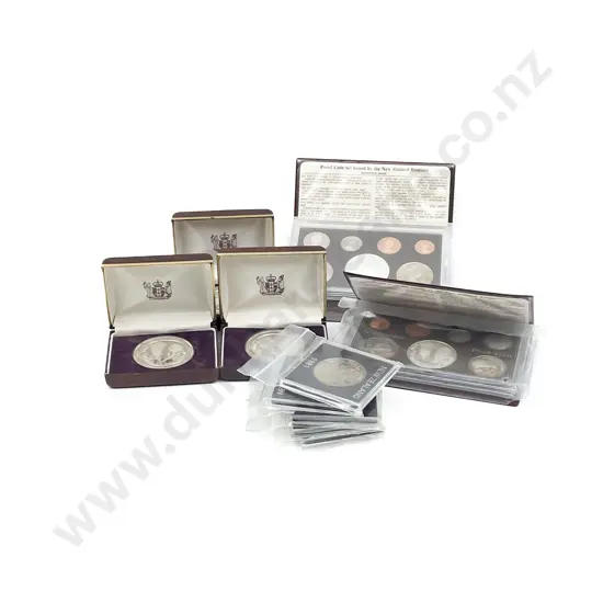 NZ 1981 Royal Visit Proof Coin Sets x2 Unc $1 x5 and Proof $1 x3