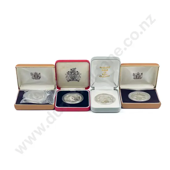 NZ 1994 Olympics Proof $5 J C Ross $5 with 1985 Proof $1 x2