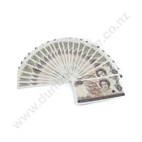 NZ 22 Small Groups Consecutive $1 Bank Notes