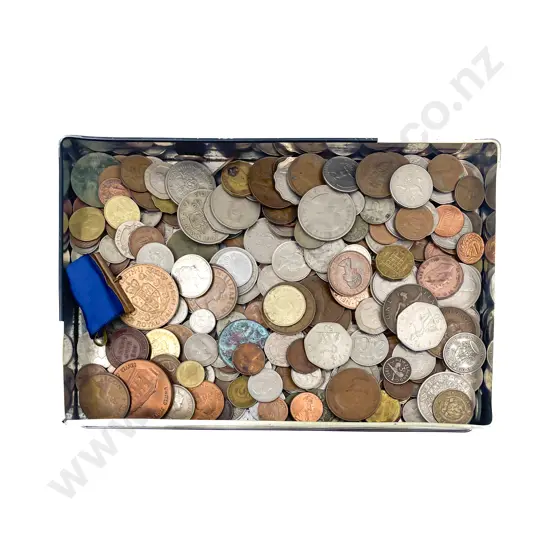 Small Qty NZ and World Pocket Change Coinage and 1953-54 Royal Visit Medal