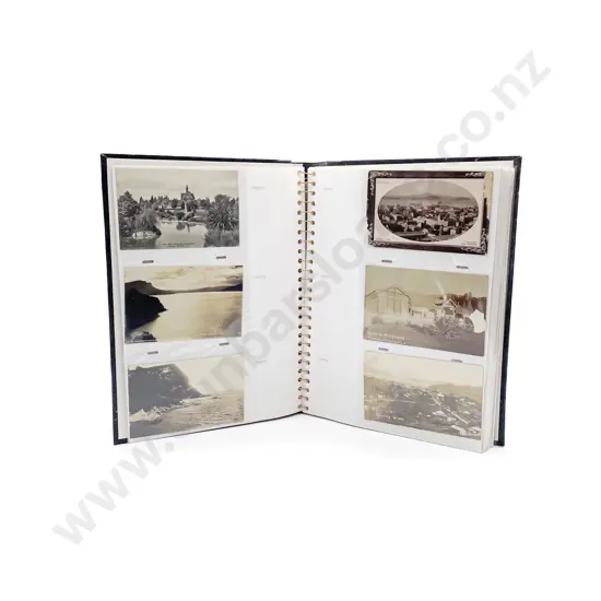 Album Vintage NZ Postcards mainly Town and Country Views Approx 90