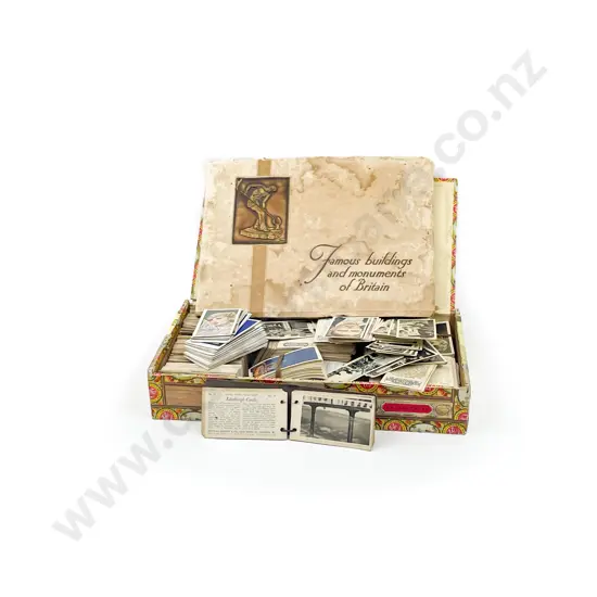 Large Qty Loose Cigarette Cards with Album of Metal Plaque Buildings and Monuments