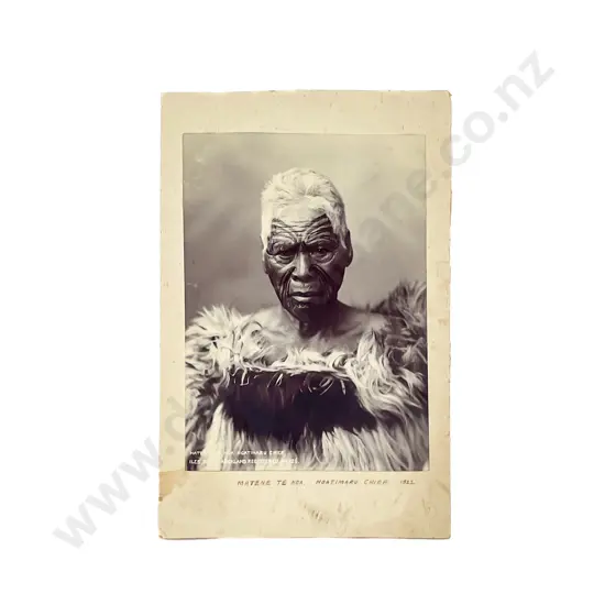C880 Photograph on Board of Matene Te Nga Ngatimaru Chief