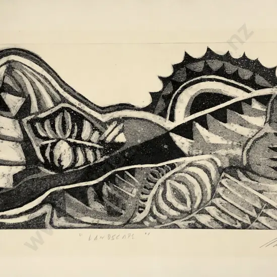 Michel Tuffery (b 1966) - Landscape (unframed)