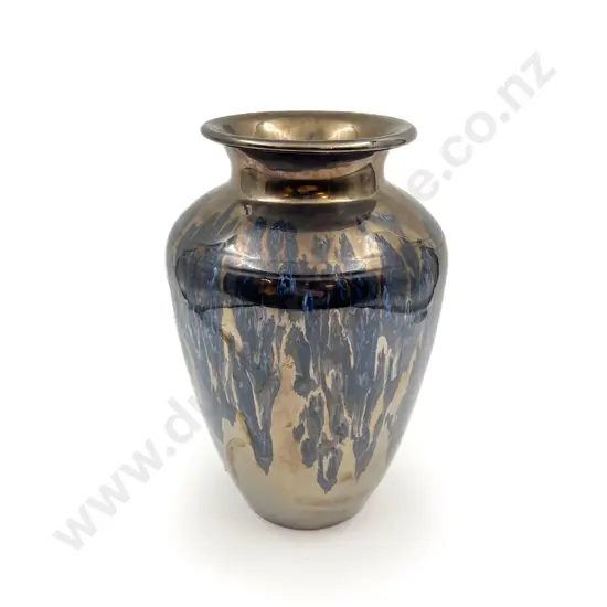 Oil & Lustre Glaze on Terracotta Vase