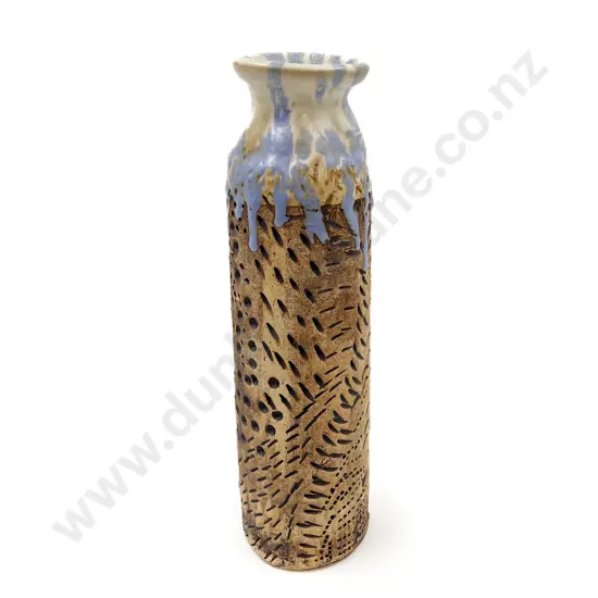 Possible Peter Stitchbury Bottle Vase with Impressed Decoration