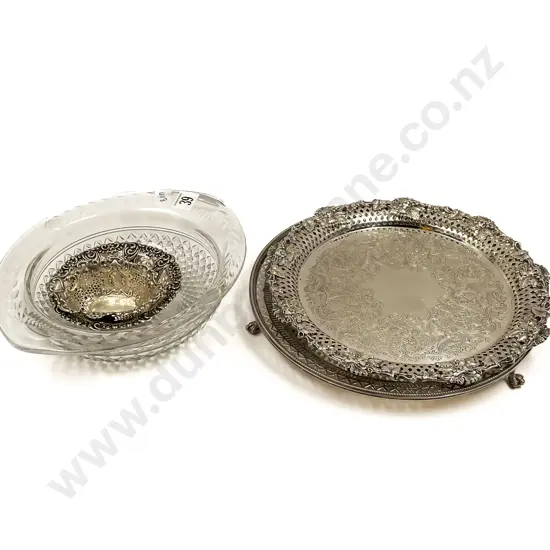 Two S/S Bonbon Dishes together with Assorted Circular Trays etc