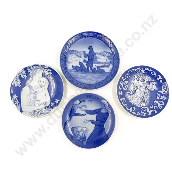 Three Royal Copenhagen Mother's Day Plates together with Christmas Plate