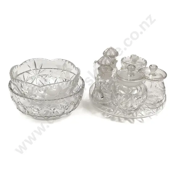Two Crystal Bowls & Assorted Crystal