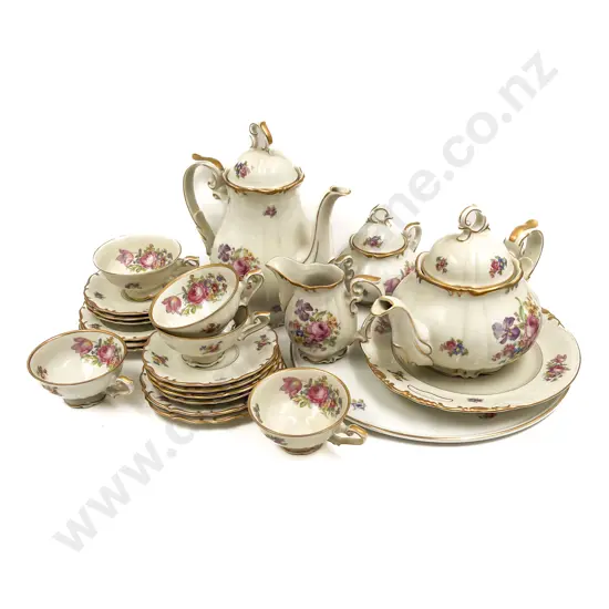 German Floral Decorated Fancy China Part Tea & Coffee Set etc