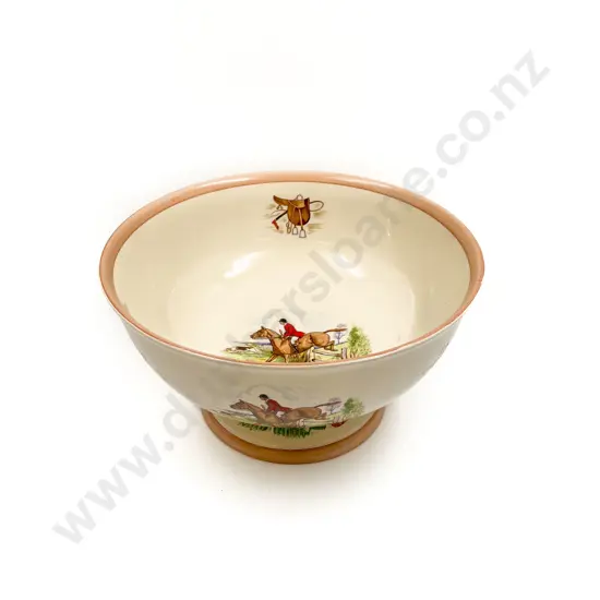 Ambassador Ware English Hunting Scenes Large Pedestal Bowl
