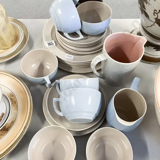 Branksome Part Dinner Set together with Poole Jug