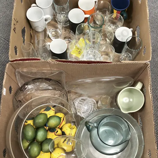 Two Boxes of Assorted Glass Ware