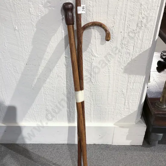 Three Vintage Walking Sticks