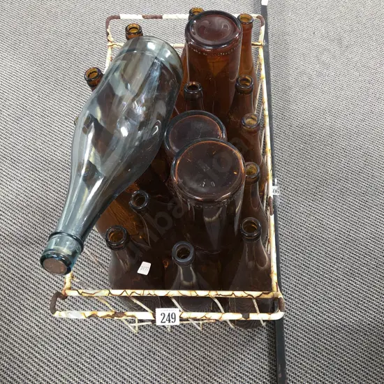 Quantity of Assorted Vintage Bottles together with Vintage Auger Wrench