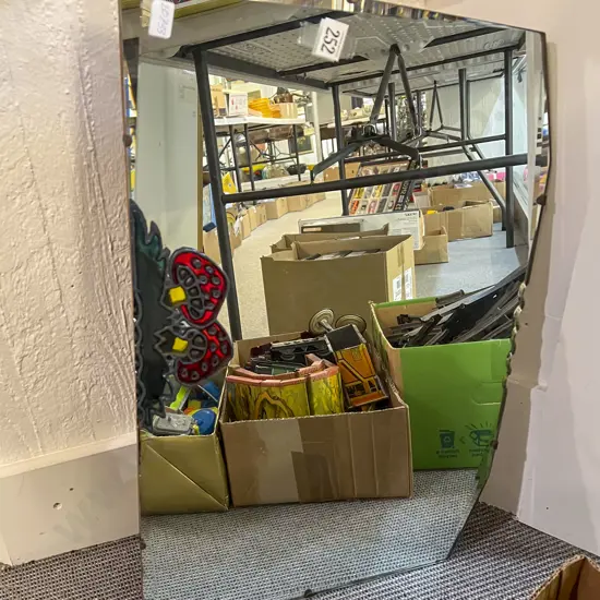 Bevelled Wall Mirror with Stained Glass Embellishment