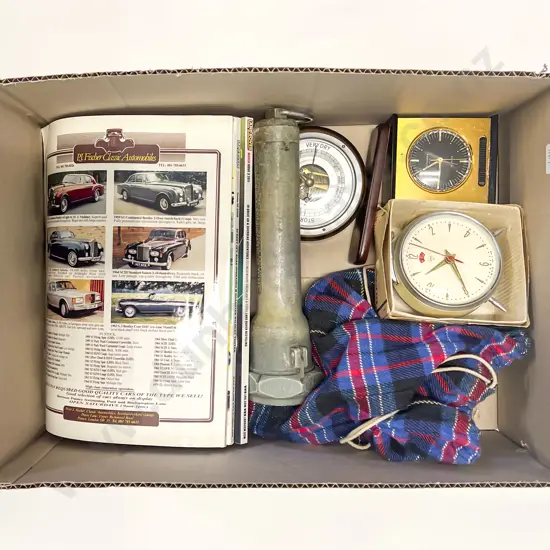 Box Quantity of Assorted incl Barometer & Retro Clock