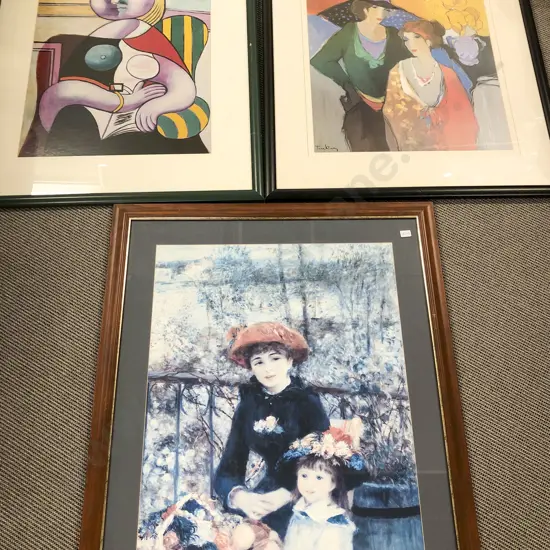 Three Assorted Large Framed Decorative Prints