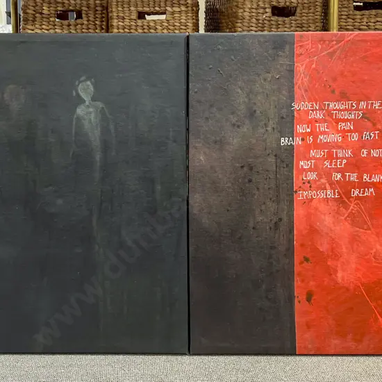 Two Assorted Abstract Works on Canvas