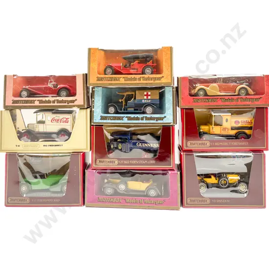 Ten Models of Yesteryear Window Boxed Various Surrounds Including Coca-Cola