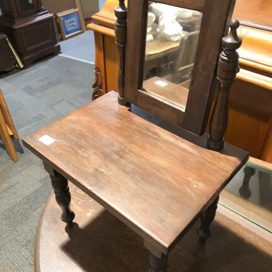 Stained Kauri Apprentice Made Mirror Backed Dressing Table