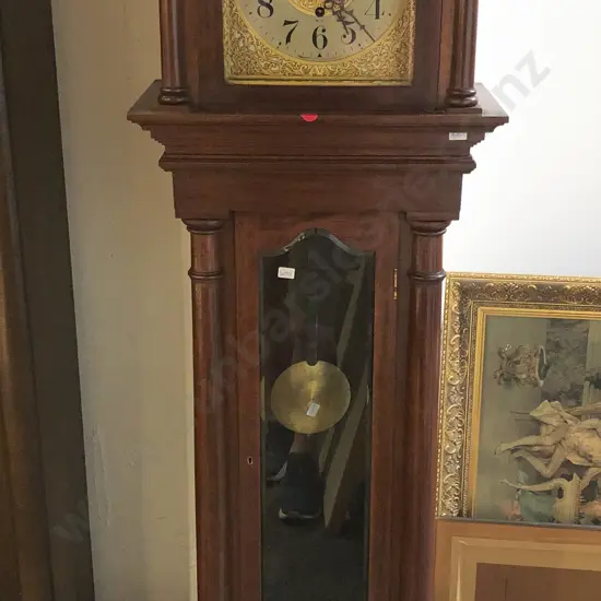 Reproduction Mahogany Grandfather Clock