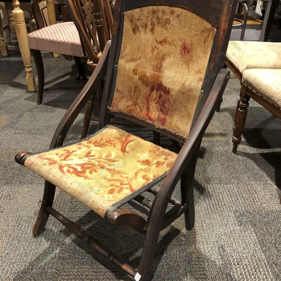 Victorian Oak Folding Chair