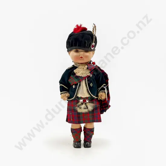 Roddy Made in England All Hard Plastic Doll in Scottish Outfit