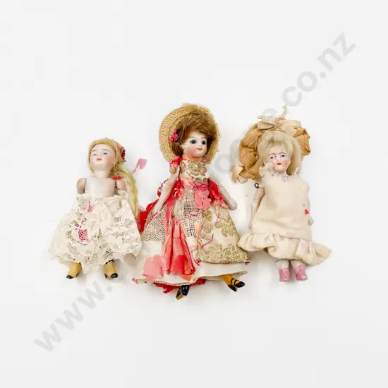 Three German Small All Bisque Dolls