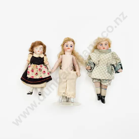 Three German and French Small All Bisque Dolls