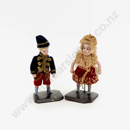 Two Small German All Bisque Dolls