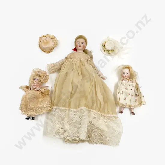 Three German Bisque Shoulder Plate Dolls