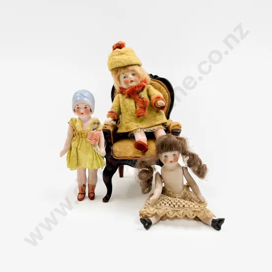 Three Small German All Bisque Dolls