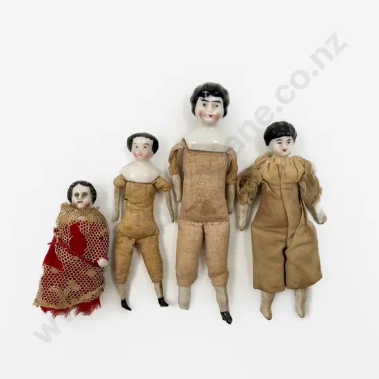 Four German China Shoulder Plate Dolls