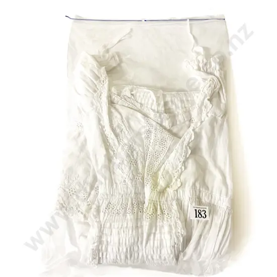 Edwardian Cotton Broderie Anglaise Christening Gown