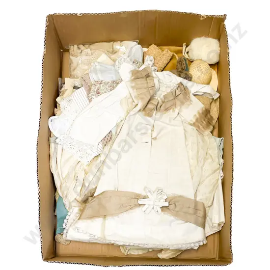 Qty Vintage Medium Doll Size Clothing with Bonnets and Assorted